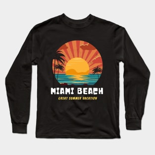 Miami Beach l Palm trees l Sunset l Summer vibes Long Sleeve T-Shirt